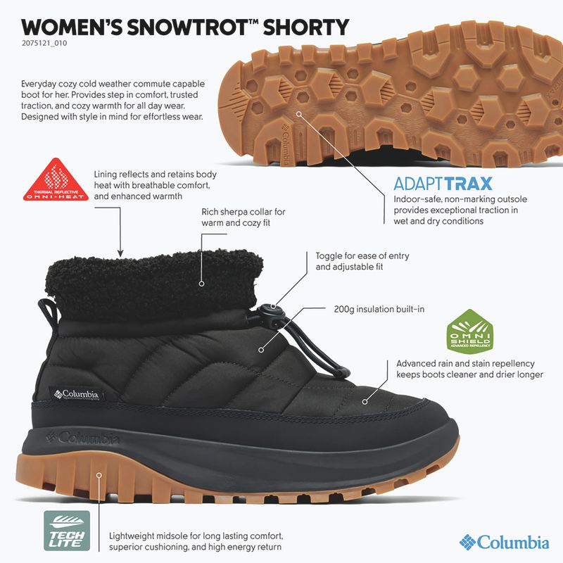 Ghete pentru femei Columbia Snowtrot Shorty black/sea salt 8