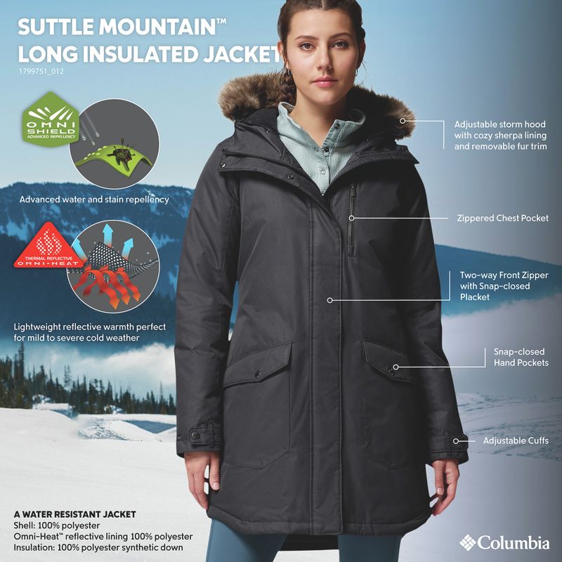 Palton izolat pentru femei Columbia Suttle Mountain Long Insulated black 11
