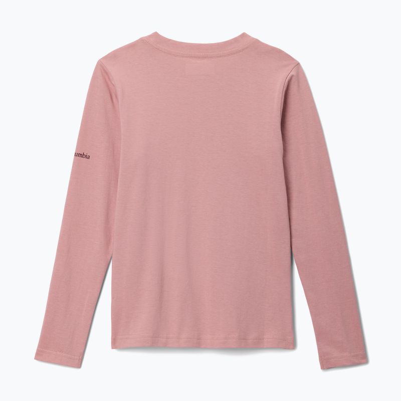 Longsleeve de trekking pentru copii Columbia Hazeldel Hill Graphic Tee eraser pink/barely printed 2