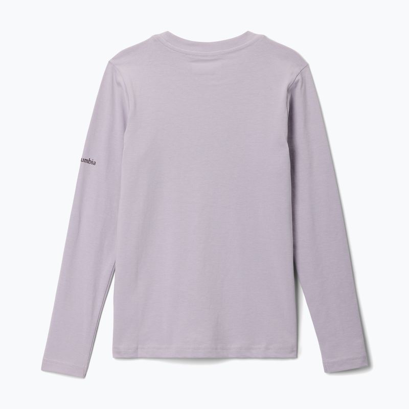 Longsleeve de trekking pentru copii Columbia Hazeldel Hill Graphic Tee lavender pearl/barely printed 2