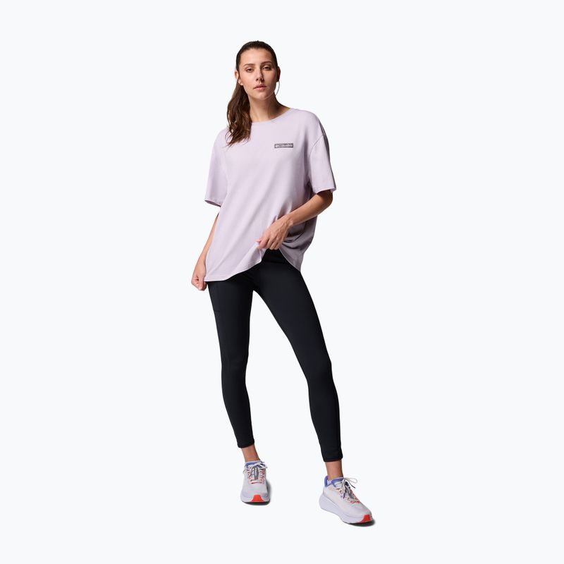Tricou de trekking pentru femei Columbia Rolling Bend Graphic Oversized Tee lavender pearl/mountainview 2