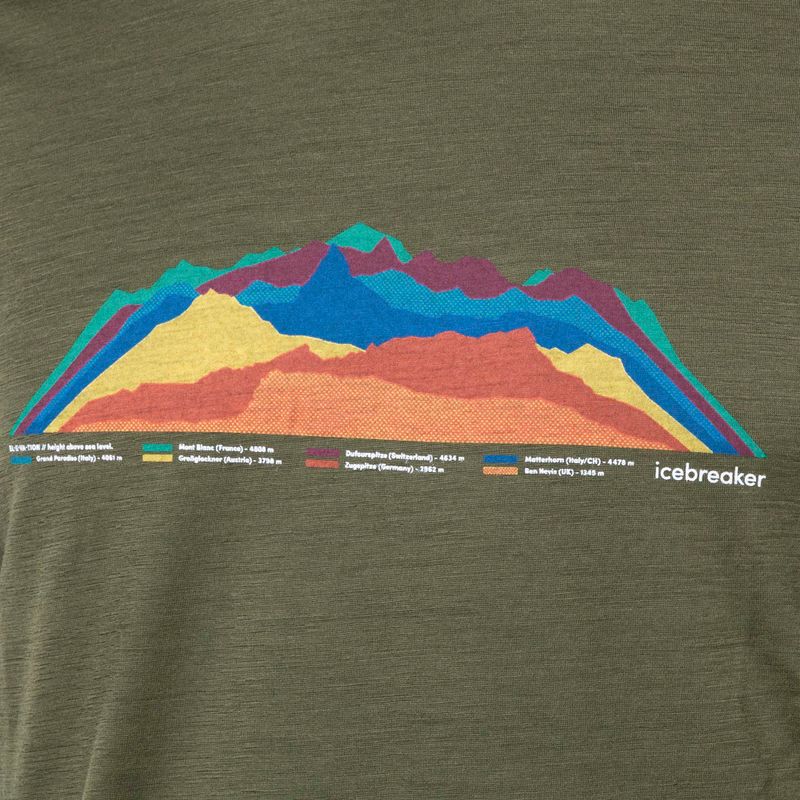 Tricou termic pentru bărbați icebreaker Tech Lite II mountain Tops verde IB0A56VE0691 8