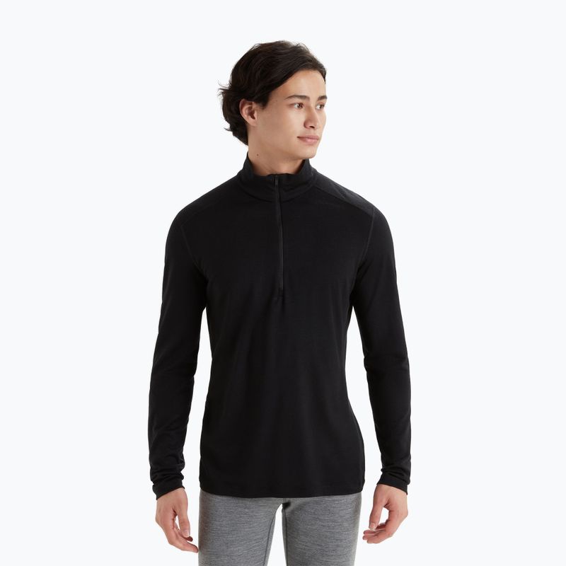 Longsleeve termoactiv pentru bărbați icebreaker Merino 200 Oasis Half Zip black