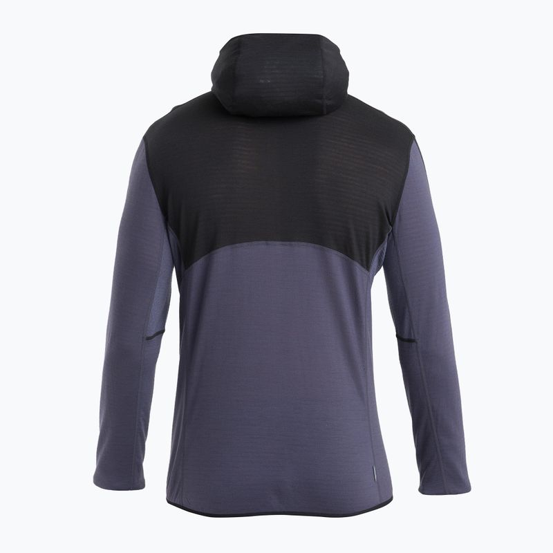 Bluză de trekking pentru bărbați icebreaker Merino 200 Realfleece Descender Zip Hoodie black/graphite 8