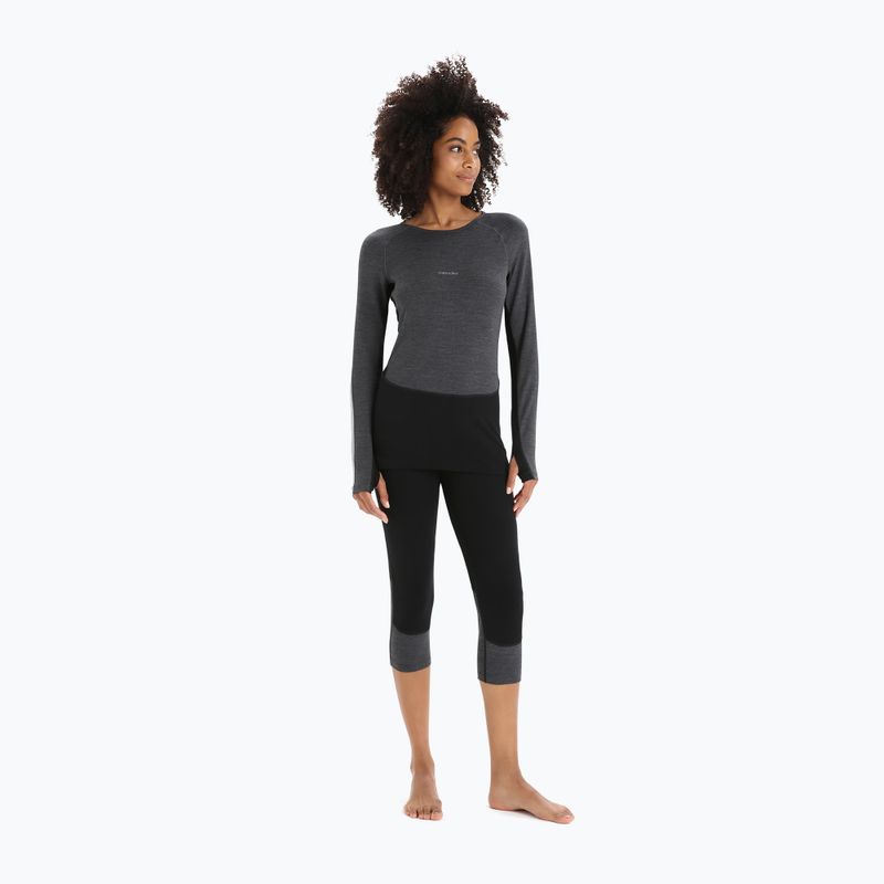 Bluză termică damă icebreaker ZoneKnit 260 jet hthr/black/metro hthr/cb 2
