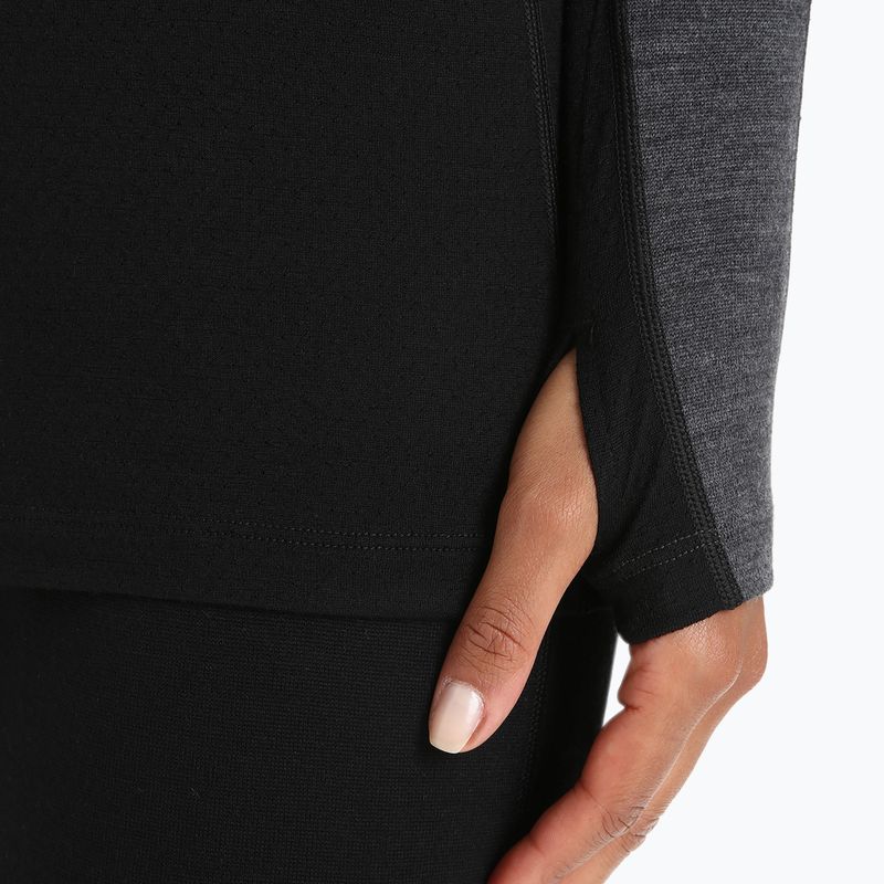 Bluză termică damă icebreaker ZoneKnit 260 jet hthr/black/metro hthr/cb 7