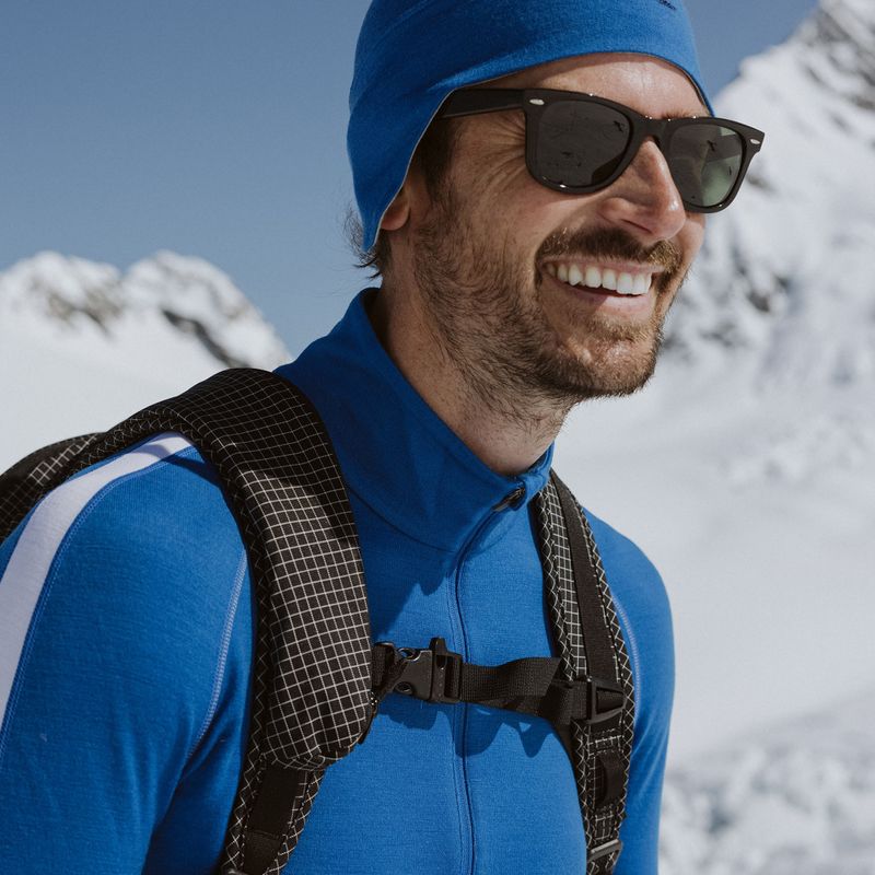 Bluză termică pentru bărbați icebreaker ZoneKnit 260 Half Zip lazurite/royal navy/snow/cb 12