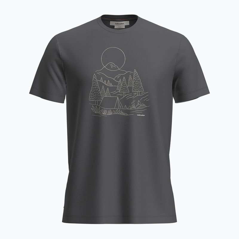 Tricou de trekking pentru bărbați icebreaker Merino 150 Tech Lite III SS Sunset Camp obsidian