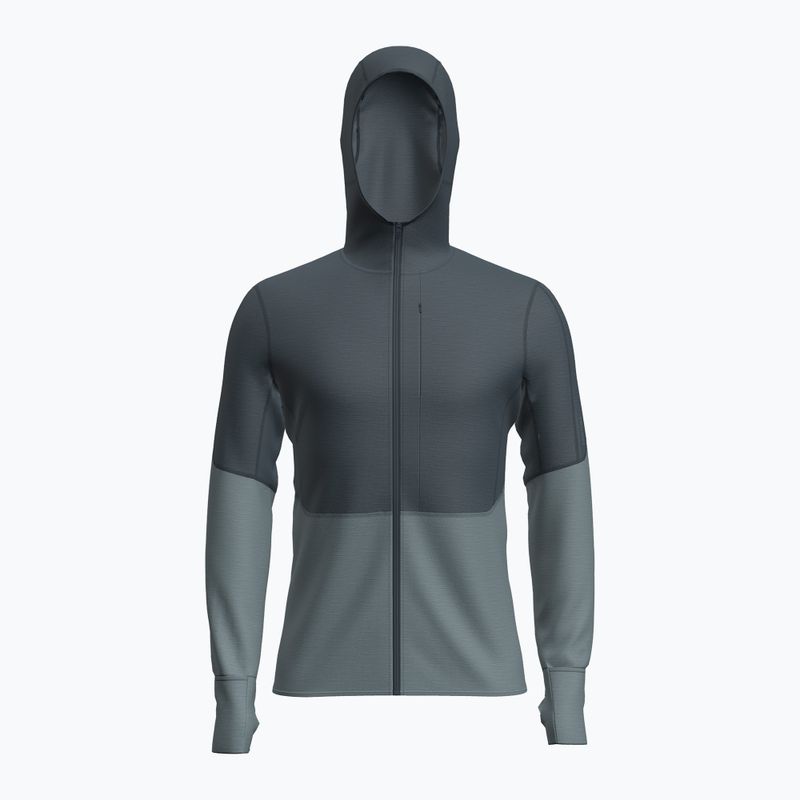 Bluză de trekking pentru bărbați icebreaker Merino 200 RealFleece Descender Zip Hoodie abyss/blue ash/black