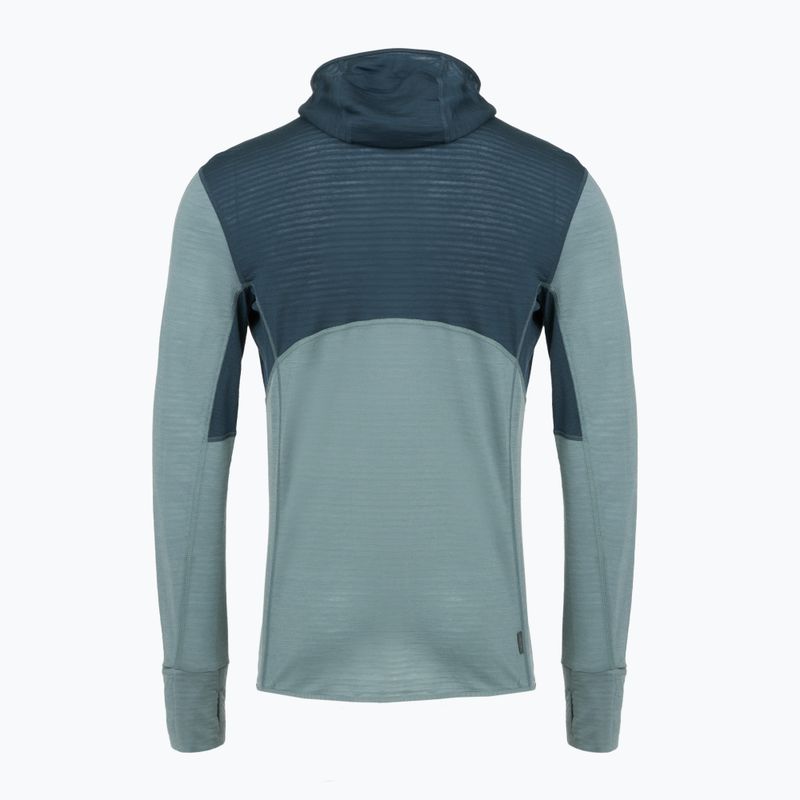 Bluză de trekking pentru bărbați icebreaker Merino 200 RealFleece Descender Zip Hoodie abyss/blue ash/black 2