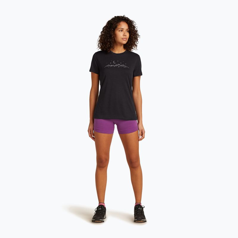 Tricou de trekking pentru femei icebreaker Merino 150 Tech Lite SS Tee Sparkling Stars black 2