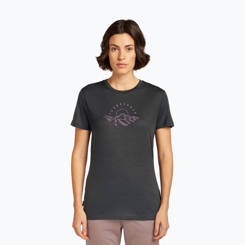 Tricou pentru femei icebreaker Merinor 150 Tech Lite Sunrise Summit obsidian