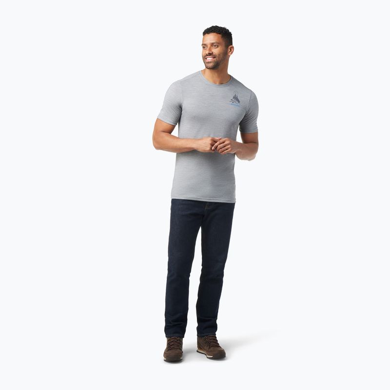 Bărbați Smartwool Wilderness Summit Graphic Tee tricou de trekking tricou gri deschis 16673 2