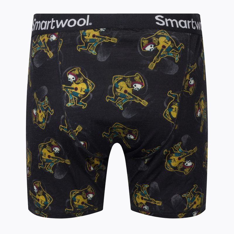 Bărbați Smartwool Merino Merino Print Boxer Brief Boxeri termici boxeri negri și galbeni 15151 2