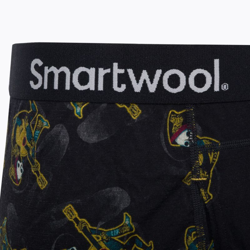 Bărbați Smartwool Merino Merino Print Boxer Brief Boxeri termici boxeri negri și galbeni 15151 4