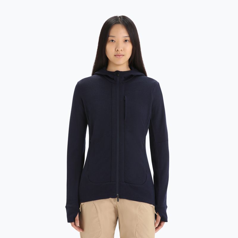 Geacă de trekking pentru femei Icebreaker Quantum III LS Zip Hood albastru marin 0A59JW