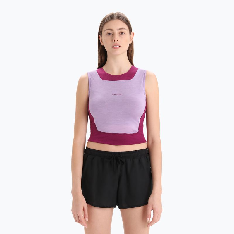 Tricou termic pentru femei icebreaker Zoneknit Cropped Bra-Tank purple gaze
