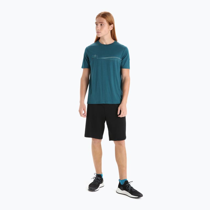 Tricou termic pentru bărbați icebreaker Tech Lite II Cadence Paths verde IB0A56N87281 2