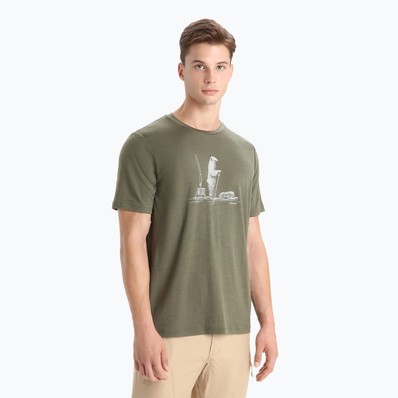 Tricou termic pentru bărbați icebreaker Tech Lite II Polar Paddle verde IB0A56NA0691