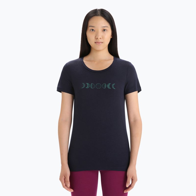 Tricou termic pentru femei icebreaker Tech Lite II Moon Phase albastru marin IB0A56NO4011
