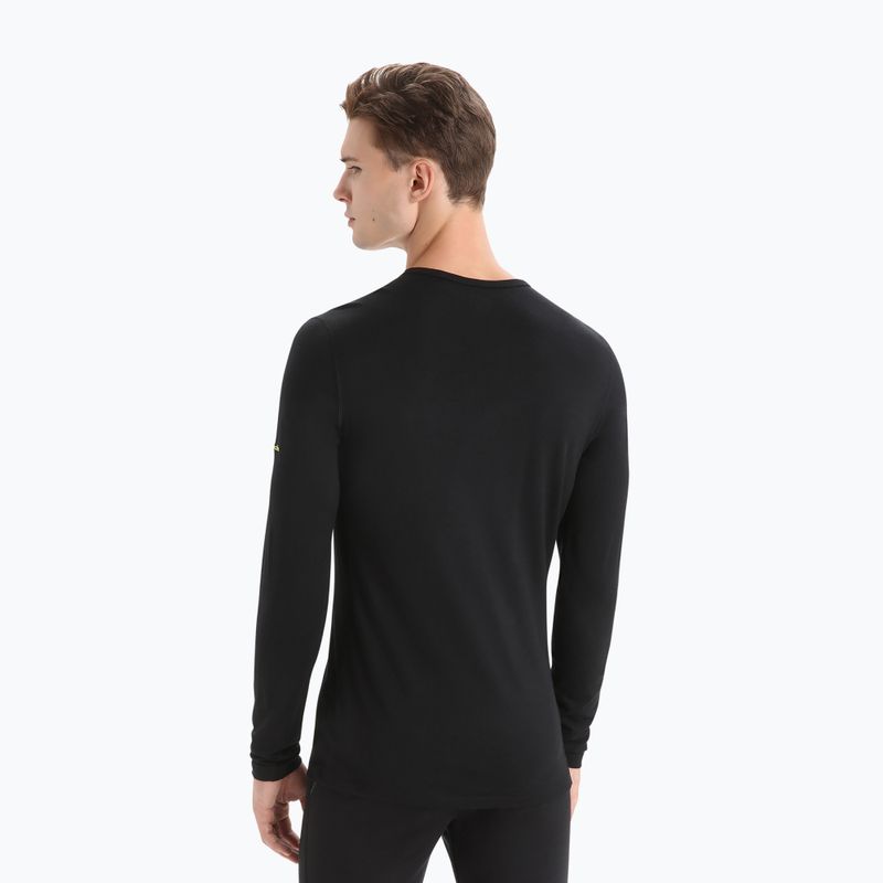 Bărbați Icebreaker 200 Oasis Crewe Ski Stripes tricou termic negru 3