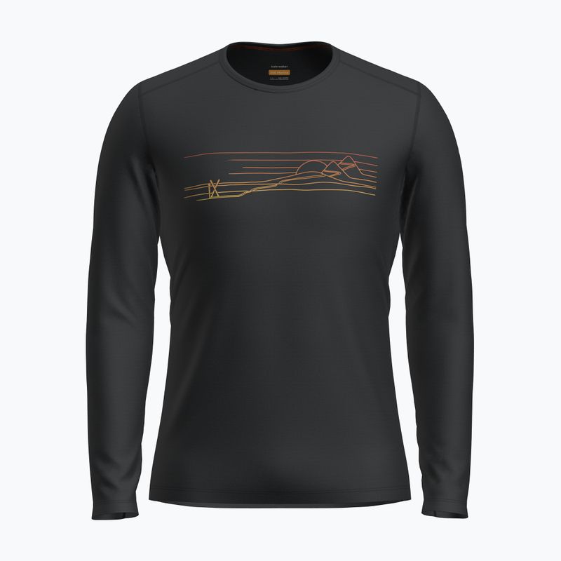 Bărbați Icebreaker 200 Oasis Crewe Ski Stripes tricou termic negru 6