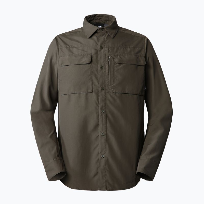 Tricou turistic pentru bărbați The North Face Sequoia LS verde NF0A4T1821L1