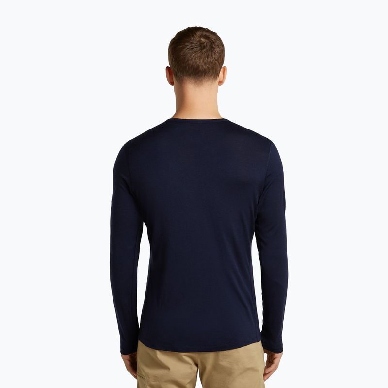 Longsleeve pentru bărbați icebreaker Merino 200 Oasis Crewe SkiingYeti midnight navy 3