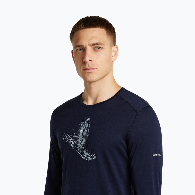 Longsleeve pentru bărbați icebreaker Merino 200 Oasis Crewe SkiingYeti midnight navy 6