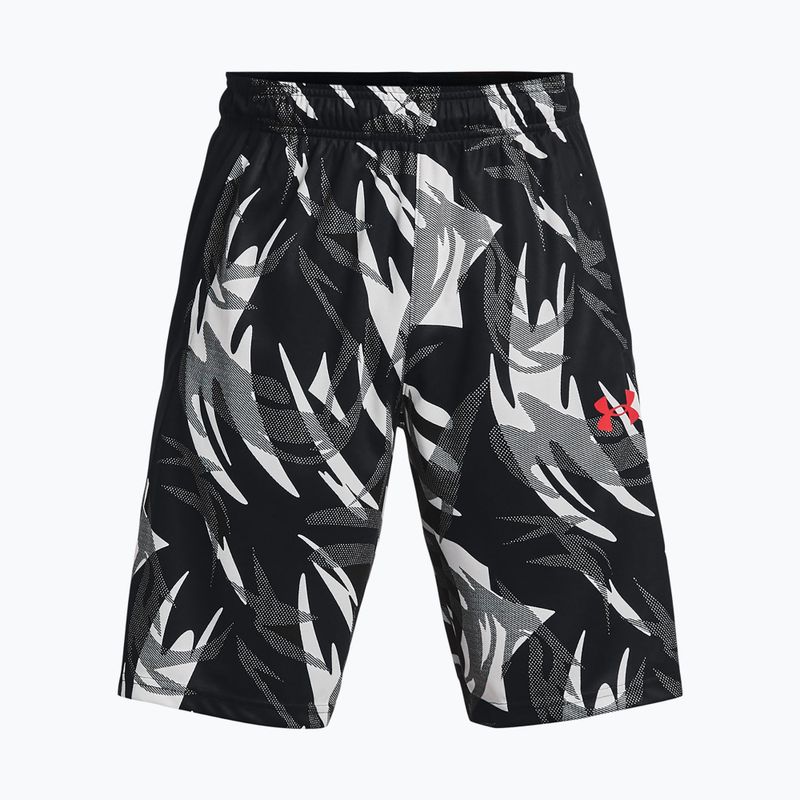 Pantaloni scurți de baschet pentru bărbați Under Armour Baseline 10'' Prnt 002 negru-roșii 1370221-002-LG