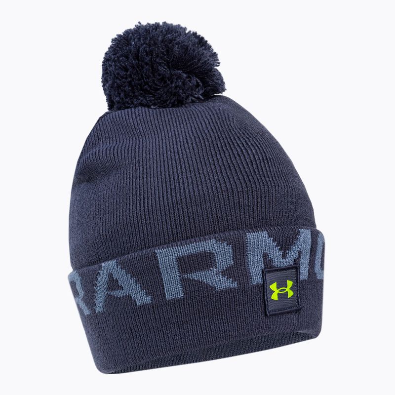Șapcă de iarnă pentru bărbați Under Armour Ua Halftime Fleece Pom albastru marin 1373093