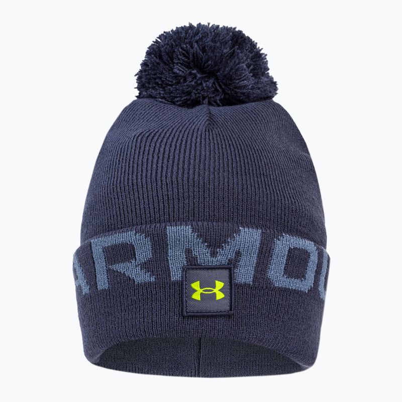 Șapcă de iarnă pentru bărbați Under Armour Ua Halftime Fleece Pom albastru marin 1373093 2