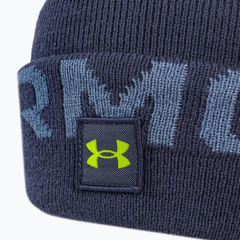 Șapcă de iarnă pentru bărbați Under Armour Ua Halftime Fleece Pom albastru marin 1373093 3