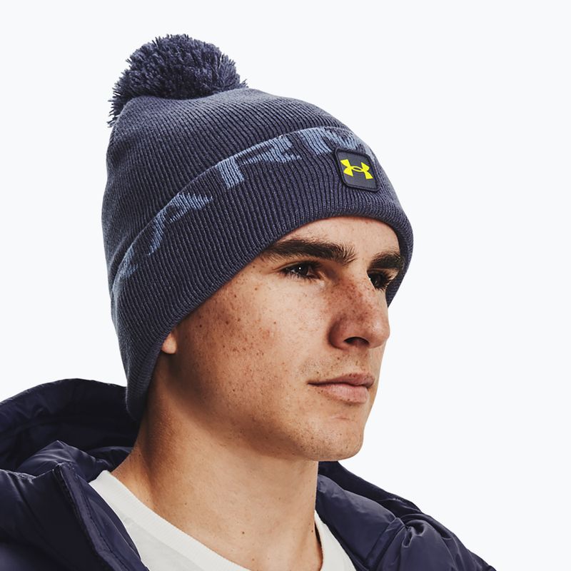 Șapcă de iarnă pentru bărbați Under Armour Ua Halftime Fleece Pom albastru marin 1373093 6