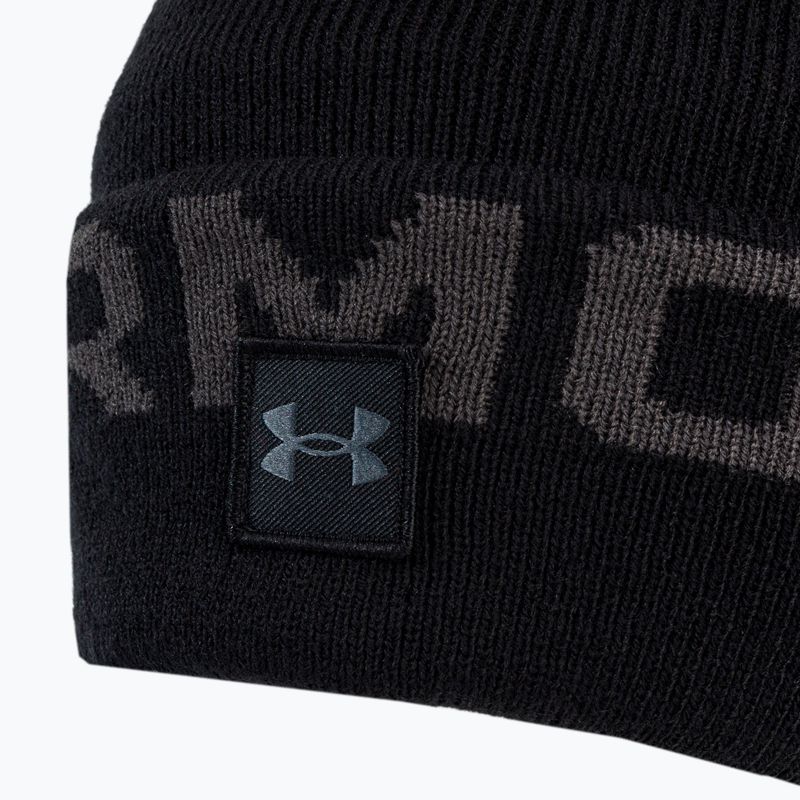 Șapcă de iarnă pentru bărbați Under Armour Ua Halftime Fleece Pom negru 1373093 3
