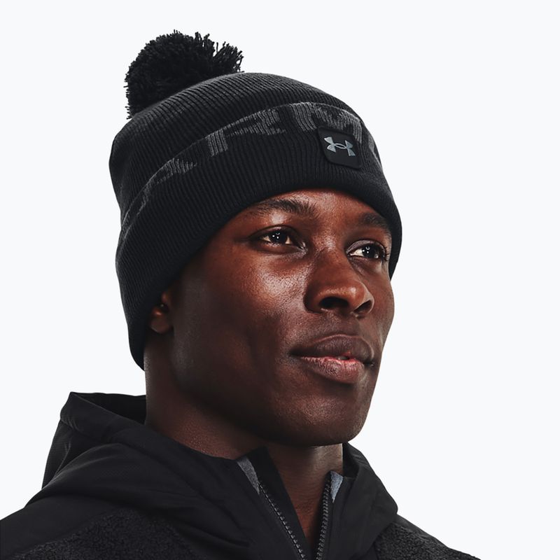 Șapcă de iarnă pentru bărbați Under Armour Ua Halftime Fleece Pom negru 1373093 6