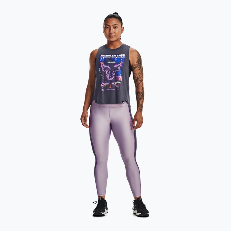 Colanți de antrenament pentru femei Under Armour Project Rock HG Ankle purple luxe 2