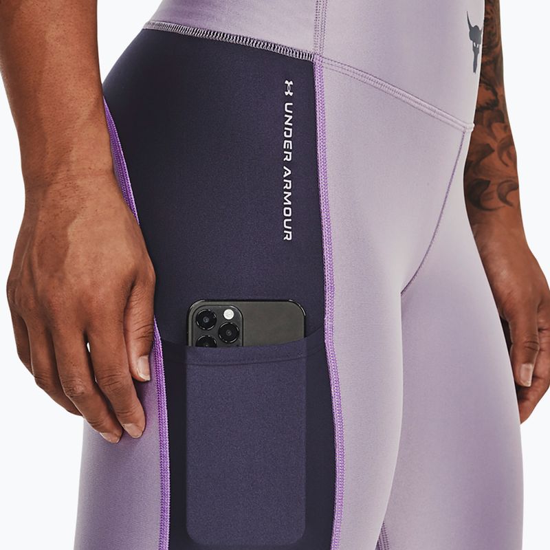 Colanți de antrenament pentru femei Under Armour Project Rock HG Ankle purple luxe 4