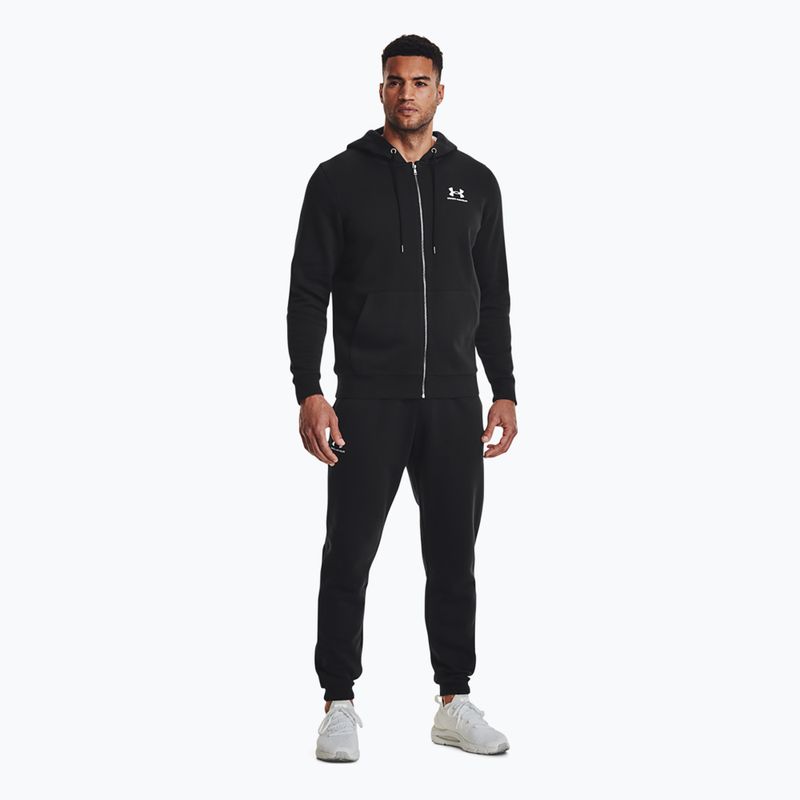 Pantaloni de antrenament pentru bărbați Under Armour Essential Fleece Joggers black/white 2