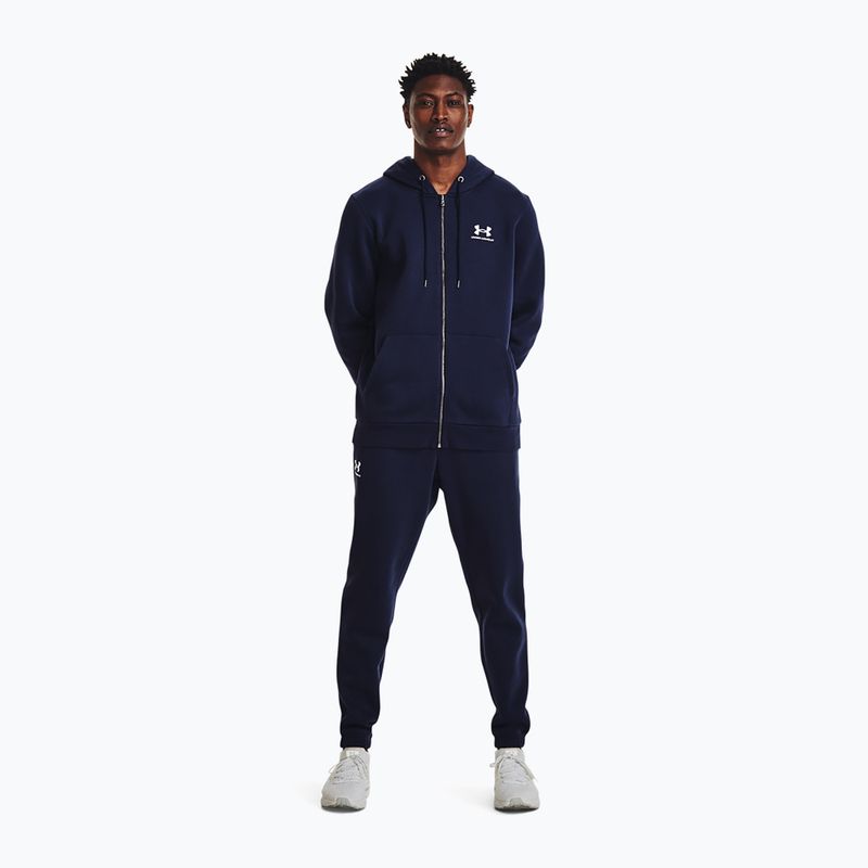 Hanorac pentru bărbați  Under Armour Essential Fleece FZ Hood midnight navy/white 2