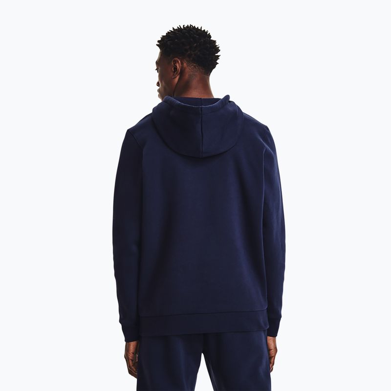 Hanorac pentru bărbați  Under Armour Essential Fleece FZ Hood midnight navy/white 3