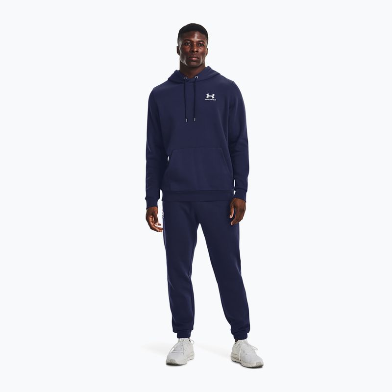Bluză pentru bărbați Under Armour Essential Fleece Hoodie midnight navy/white 2
