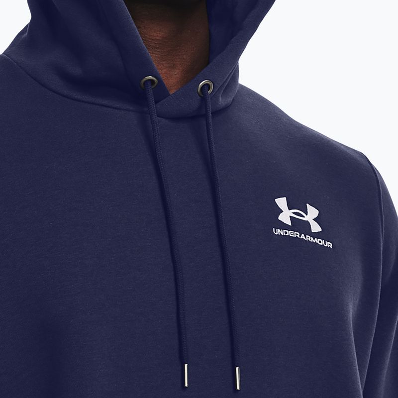 Bluză pentru bărbați Under Armour Essential Fleece Hoodie midnight navy/white 4