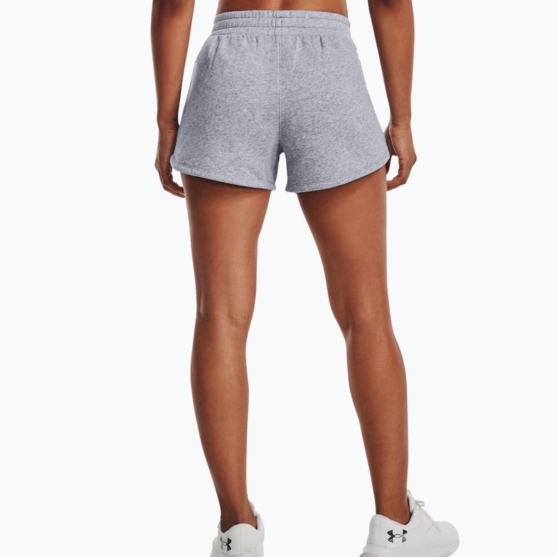 Pantaloni scurți de antrenament Under Armour Rival Fleece gri pentru femei 1376257 2