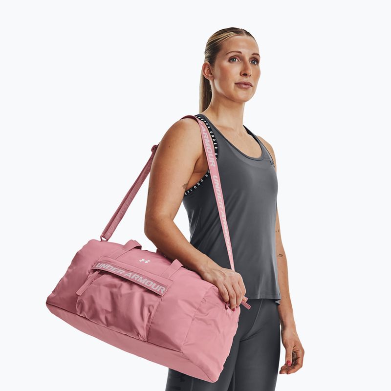 Under Armour Favorite Duffle 30 l sac de antrenament pentru femei, roz elixir/alb 7