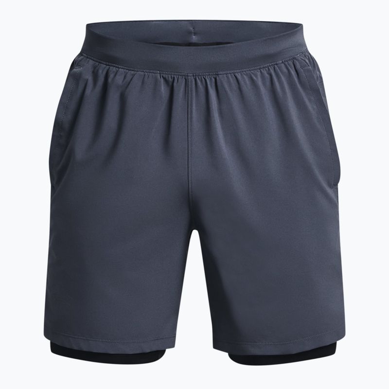 Pantaloni scurți de alergare Under Armour Launch Sw 7'' 2N1 gri pentru bărbați 1361497-044 3