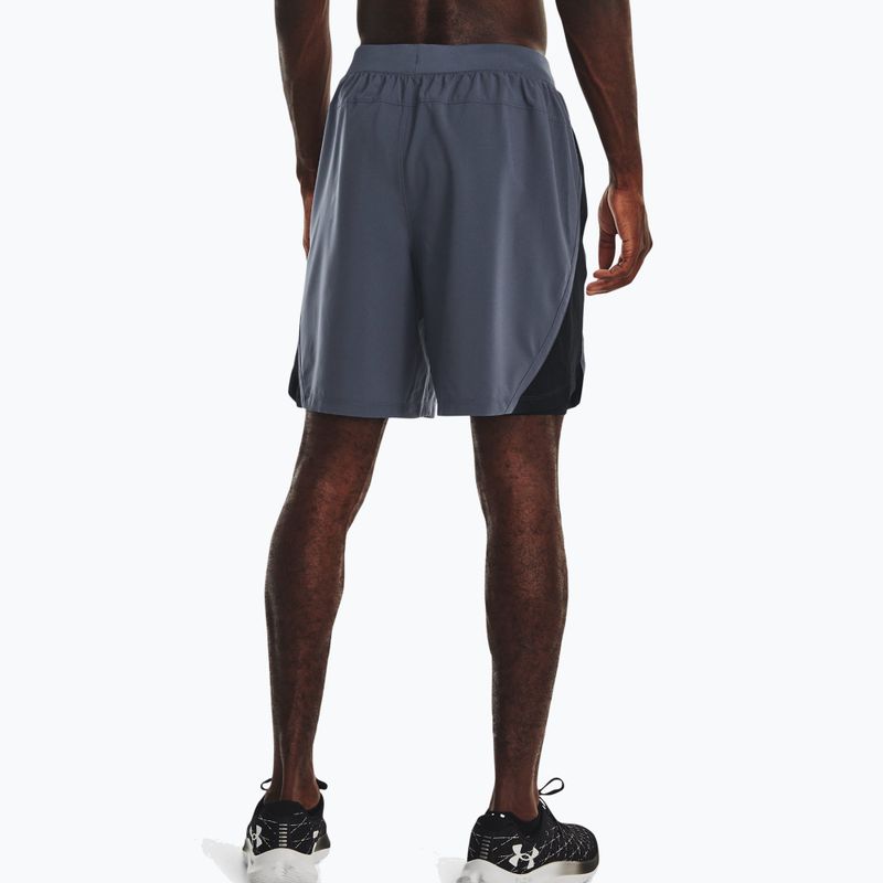 Pantaloni scurți de alergare Under Armour Launch Sw 7'' 2N1 gri pentru bărbați 1361497-044 2