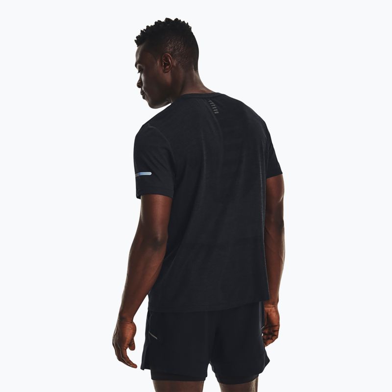 Tricou de alergare Under Armour Seamless Stride pentru bărbați negru/reflectorizant 3