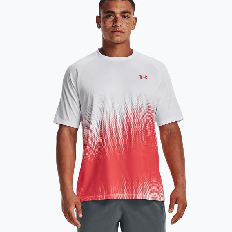 Under Armour Tech Fade tricou de antrenament pentru bărbați roșu și alb 1377053