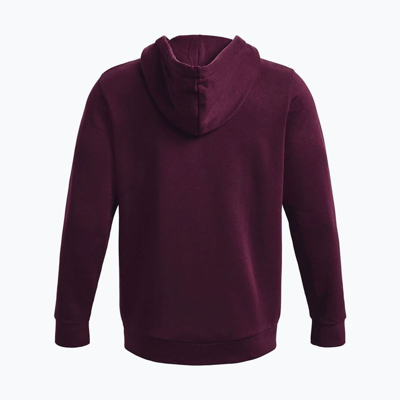 Bărbați Under Armour Essential Fleece Fleece Full Zip Hood training sweatshirt maroon 1373881 2